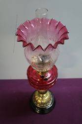 Victorian Ruby Glass Oil Lamp 