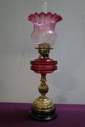 Victorian Ruby Glass Oil Lamp 