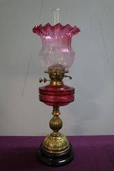 Victorian Ruby Glass Oil Lamp 