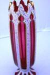 Victorian Ruby Overlay Glass Vase