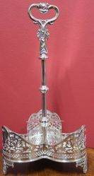 Victorian SilverPlated Tantalus with 3 Wine Decanters