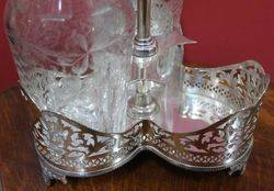 Victorian SilverPlated Tantalus with 3 Wine Decanters