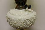 Victorian Table Oil Lamp W Original Shade + Font And Brass Column C1900