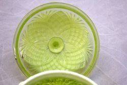 Victorian Uranium Glass Lidded Bowl