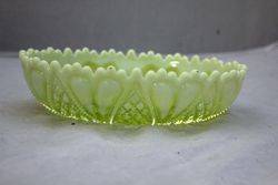 Victorian Vaseline Uranium Glass Bowl