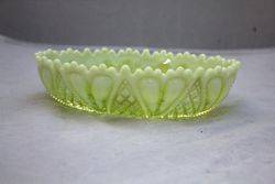 Victorian Vaseline Uranium Glass Bowl