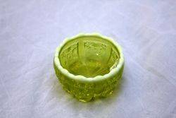 Victorian Vaseline Uranium Glass Salt Bowl