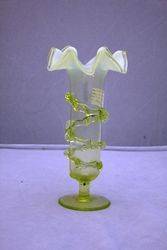 Victorian Vaseline Uranium Glass Vase