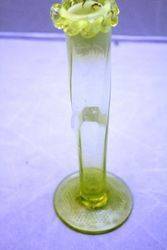 Victorian Vaseline Uranium Glass Vase