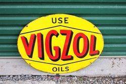 Vigzol Oils Double Sided Enamel Sign