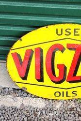 Vigzol Oils Double Sided Enamel Sign