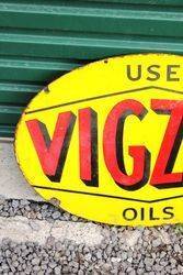 Vigzol Oils Double Sided Enamel Sign