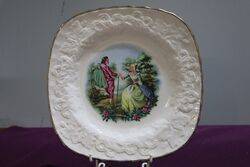 Vintage Alfred meakin Embossed China Crinoline Lady Cabinet Plate