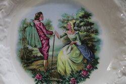 Vintage Alfred meakin Embossed China Crinoline Lady Cabinet Plate