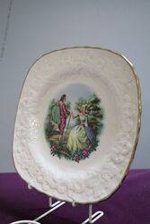 Vintage Alfred meakin Embossed China Crinoline Lady Cabinet Plate