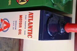 Vintage Atlantic Motor Oil Hi Boy Garage Dispenser 