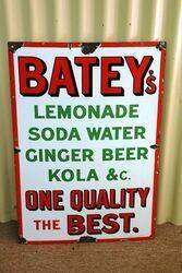 Vintage Bateyand39s Lemonade Enamel Advertising Sign 