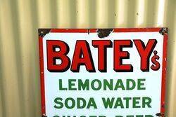 Vintage Bateyand39s Lemonade Enamel Advertising Sign 