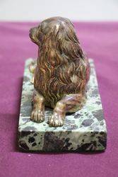 Vintage Bronze Figure of a King Charles Cavalier On a Marble Base 