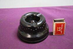 Vintage Brown Bakelite Art Deco Ashtray 