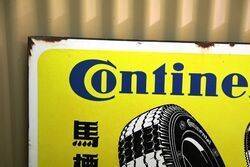 Vintage Continental Tyres Pictorial Enamel Sign 