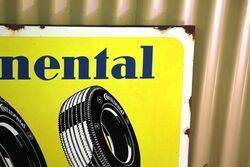 Vintage Continental Tyres Pictorial Enamel Sign 