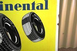 Vintage Continental Tyres Pictorial Enamel Sign 