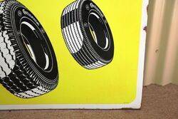 Vintage Continental Tyres Pictorial Enamel Sign 