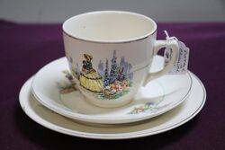 Vintage Crinoline Lady China Trio 