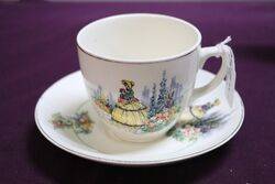 Vintage Crinoline Lady China Trio 