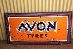 Vintage English Made AVON Tyres Advertising Sign 