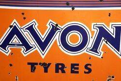 Vintage English Made AVON Tyres Advertising Sign 