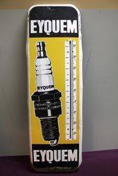 Vintage Eyquem Pictorial Spark Plug Tin Thermometer 