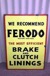 Vintage Ferodo Brake and Clutch Lining Enamel Sign 