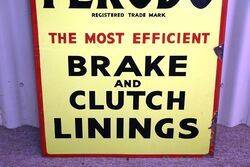 Vintage Ferodo Brake and Clutch Lining Enamel Sign 