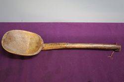 Vintage Large Oversized Hand Carved Decorative Wall Hanging Wooden Spoon