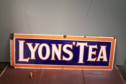 Vintage Lyonsand39 Tea Enamel Advertising Sign 