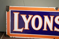 Vintage Lyonsand39 Tea Enamel Advertising Sign 
