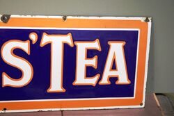 Vintage Lyonsand39 Tea Enamel Advertising Sign 