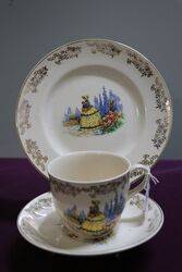 Vintage Maddock China Crinoline Lady Trio 