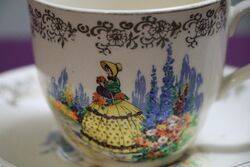 Vintage Maddock China Crinoline Lady Trio 