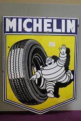 Vintage Michelin Pictorial Enamel Sign 