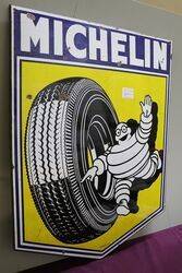 Vintage Michelin Pictorial Enamel Sign 