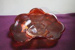 Vintage Murano Amberina Art Glass Bowl 