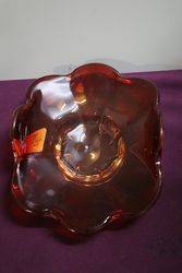 Vintage Murano Amberina Art Glass Bowl 