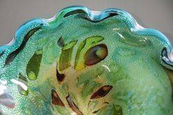 Vintage Murano Glass Turquoise Multi Colour Bowl Flake