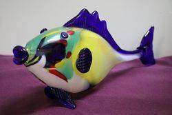 Vintage Murano Multi Colour Glass Fish  