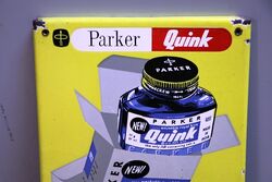 Vintage Parker Quink Pictorial Enamel Sign