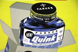 Vintage Parker Quink Pictorial Enamel Sign