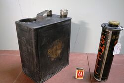 Vintage Shell Duo Petrol Can with Shell Oil Can Insert 